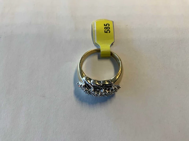 14 krt wit- en geelgouden ring - afbeelding 4 van  4