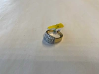 14 krt wit- en geelgouden ring - afbeelding 1 van  4