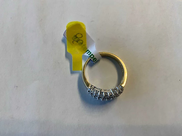 14 krt wit- en geelgouden ring - afbeelding 4 van  4