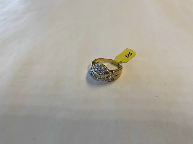 14 krt wit- en geelgouden ring - afbeelding 1 van  4