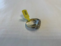 14 krt wit- en geelgouden ring - afbeelding 2 van  4