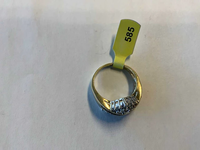 14 krt wit- en geelgouden ring - afbeelding 4 van  4