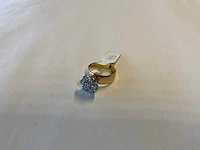 14 krt wit- en geelgouden ring - afbeelding 1 van  4