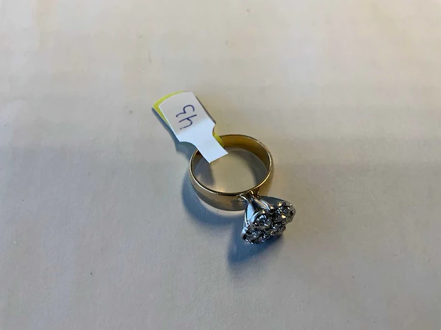 14 krt wit- en geelgouden ring - afbeelding 4 van  4