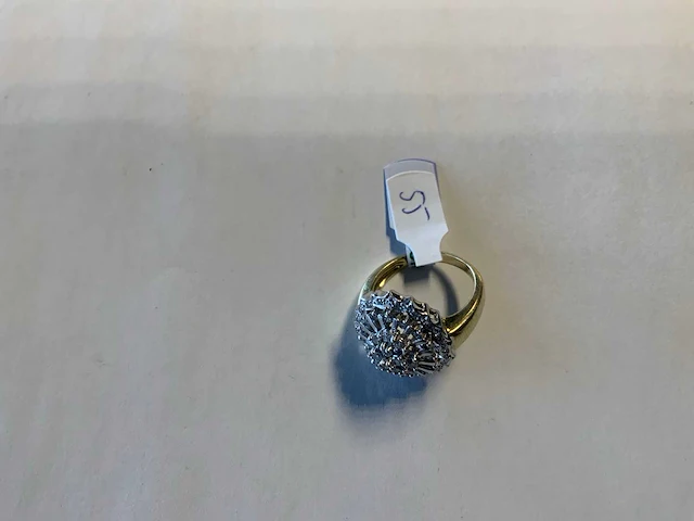 14 krt wit- en geelgouden ring - afbeelding 4 van  4