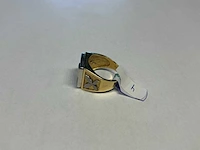 14 krt wit- en geelgouden ring - afbeelding 2 van  4
