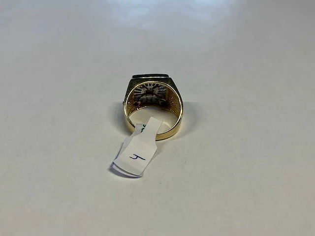 14 krt wit- en geelgouden ring - afbeelding 4 van  4