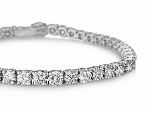 14 krt. wit gouden armband 49 diamanten 8,69 crt. - afbeelding 4 van  12