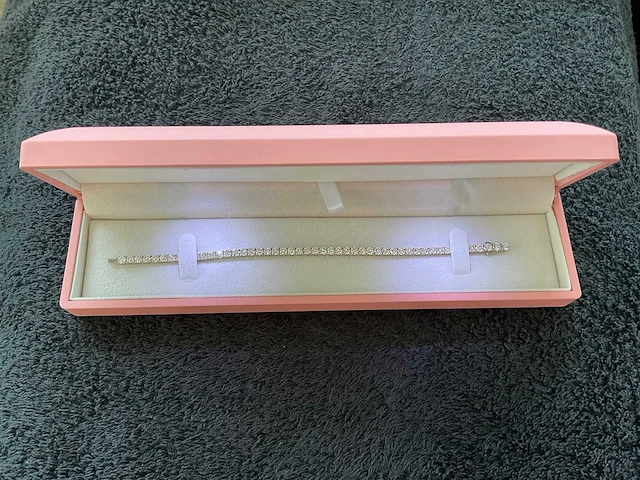 14 krt. wit gouden armband 49 diamanten 8,69 crt. - afbeelding 5 van  12