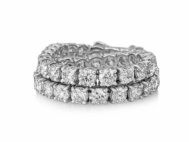 14 krt. wit gouden armband 49 diamanten 8,69 crt. - afbeelding 6 van  12