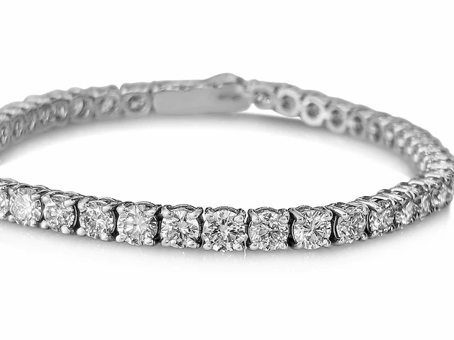 14 krt. wit gouden armband 49 diamanten 8,69 crt. - afbeelding 8 van  12