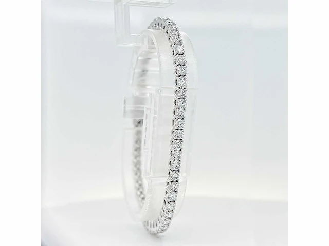 14 krt. wit gouden armband met diamant 5,49 crt. - afbeelding 3 van  10