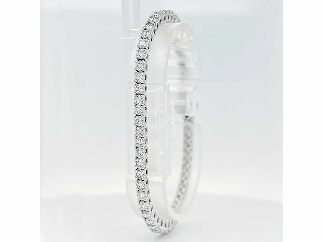 14 krt. wit gouden armband met diamant 5,49 crt. - afbeelding 4 van  10