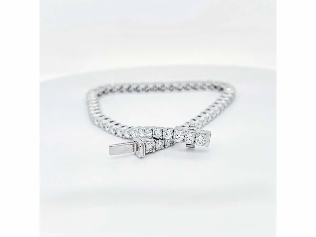 14 krt. wit gouden armband met diamant 5,49 crt. - afbeelding 5 van  10