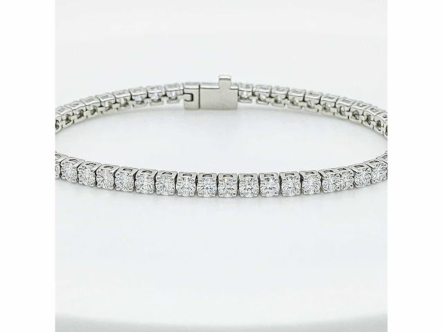 14 krt. wit gouden armband met diamant 5,49 crt. - afbeelding 9 van  10
