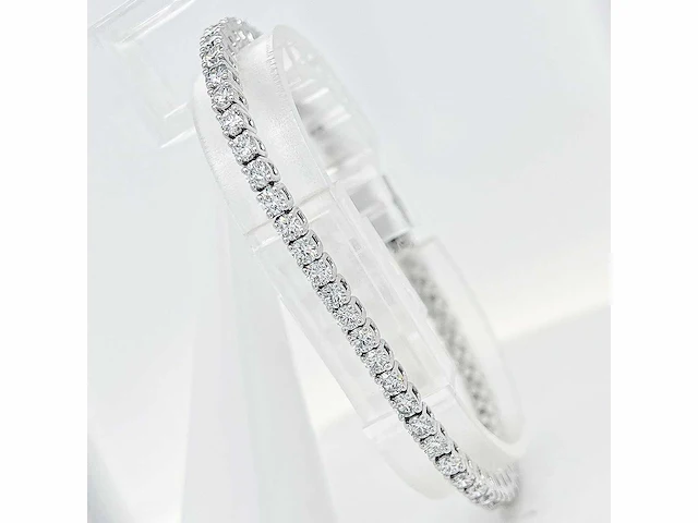 14 krt. wit gouden armband met diamant 5,49 crt. - afbeelding 10 van  10