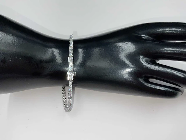 14 krt. wit gouden armband met diamant 5,49 crt. - afbeelding 4 van  15