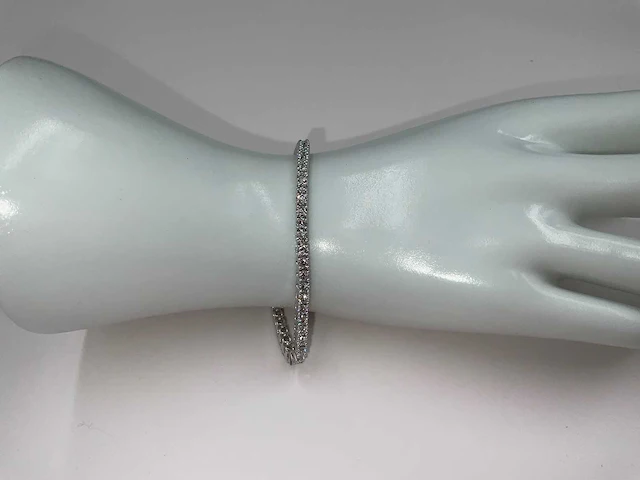 14 krt. wit gouden armband met diamant 5,49 crt. - afbeelding 5 van  15