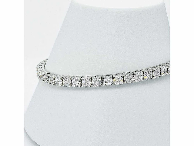 14 krt. wit gouden armband met diamant 5,49 crt. - afbeelding 8 van  15