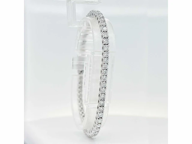 14 krt. wit gouden armband met diamant 5,49 crt. - afbeelding 9 van  15