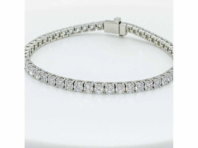 14 krt. wit gouden armband met diamant 5,49 crt. - afbeelding 12 van  15