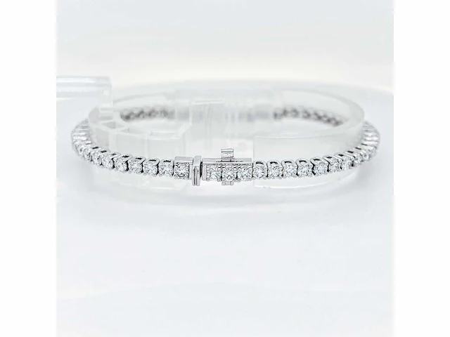 14 krt. wit gouden armband met diamant 5,49 crt. - afbeelding 14 van  15