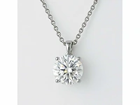 14 krt. wit gouden ketting met diamant 2 crt. - afbeelding 1 van  6