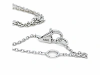 14 krt. wit gouden ketting met diamant 2 crt. - afbeelding 3 van  6