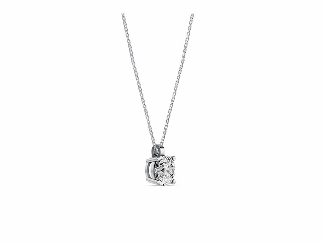 14 krt. wit gouden ketting met hanger met diamant 2,59 crt. - afbeelding 1 van  5