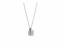 14 krt. wit gouden ketting met hanger met diamant 2,59 crt. - afbeelding 1 van  5
