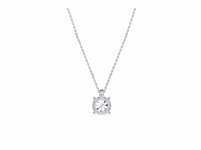 14 krt. wit gouden ketting met hanger met diamant 2,59 crt. - afbeelding 5 van  5