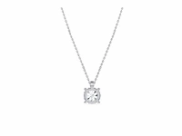 14 krt. wit gouden ketting met hanger met diamant 2,59 crt. - afbeelding 5 van  5