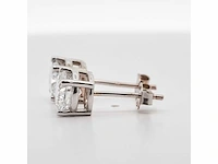 14 krt. wit gouden oorstekers met diamant 3 crt. - afbeelding 7 van  7
