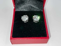 14 krt. wit gouden oorstekers met diamant 5,16 crt. - afbeelding 1 van  9
