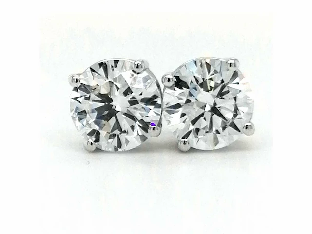 14 krt. wit gouden oorstekers met diamant 5,16 crt. - afbeelding 4 van  9