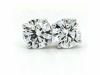 14 krt. wit gouden oorstekers met diamant 5,16 crt. - afbeelding 4 van  9