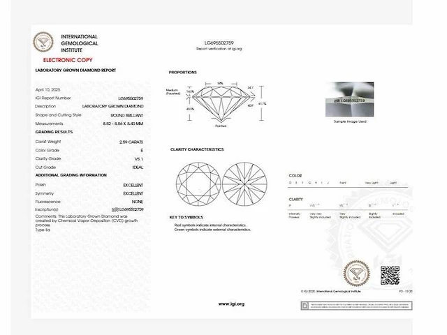 14 krt. wit gouden oorstekers met diamant 5,16 crt. - afbeelding 5 van  9
