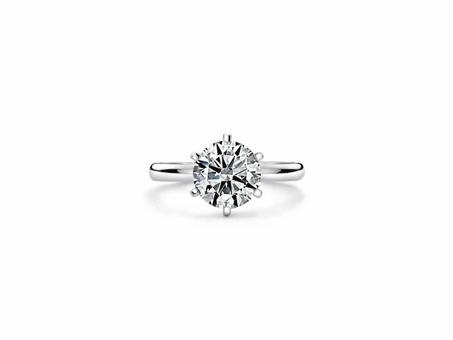 14 krt. wit gouden ring met 2,21 crt. diamant f-vs2 met certificaat - afbeelding 7 van  7