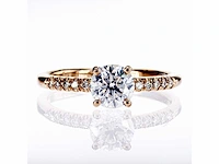 14 krt. wit gouden ring met diamant 1,01 crt. naturel - afbeelding 1 van  6