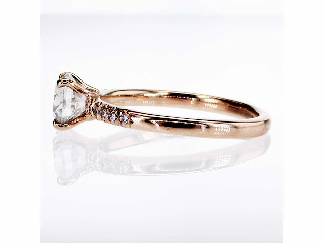 14 krt. wit gouden ring met diamant 1,01 crt. naturel - afbeelding 3 van  6