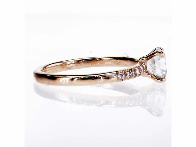 14 krt. wit gouden ring met diamant 1,01 crt. naturel - afbeelding 5 van  6