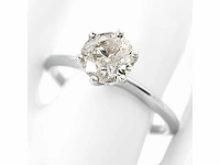14 krt. wit gouden ring met diamant 1,02 crt. naturel - afbeelding 1 van  7