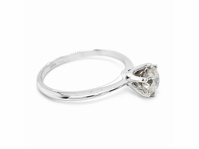 14 krt. wit gouden ring met diamant 1,02 crt. naturel - afbeelding 5 van  7