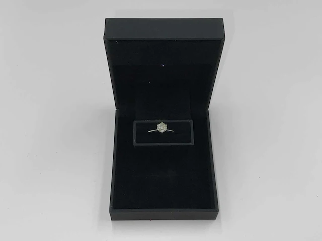 14 krt. wit gouden ring met diamant 1,02 crt. naturel - afbeelding 1 van  11