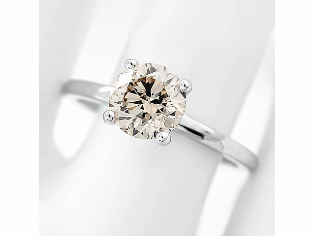 14 krt. wit gouden ring met diamant 1,03 crt. naturel - afbeelding 6 van  9