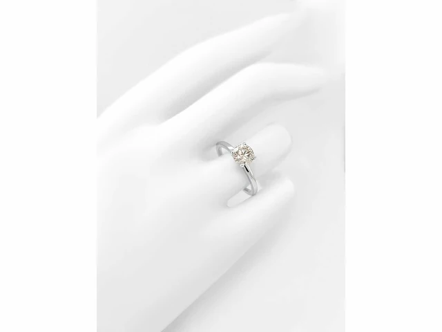 14 krt. wit gouden ring met diamant 1,03 crt. naturel - afbeelding 9 van  9