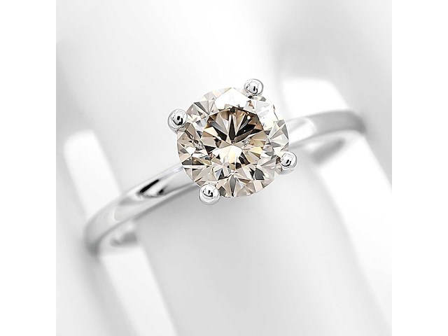 14 krt. wit gouden ring met diamant 1,03 crt. naturel - afbeelding 8 van  9