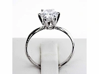 14 krt. wit gouden ring met diamant 1,51 crt. naturel - afbeelding 6 van  10