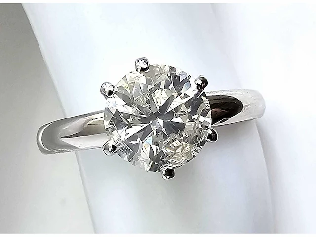 14 krt. wit gouden ring met diamant 1,52 crt. naturel - afbeelding 1 van  8