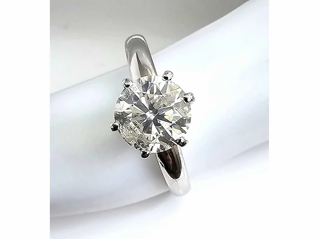 14 krt. wit gouden ring met diamant 1,52 crt. naturel - afbeelding 3 van  8